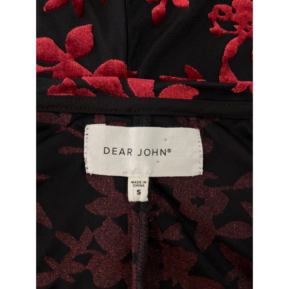 Dear John Yanis Red Black Burnout Velvet Floral Top Dark Romance Soft Grunge S - Picture 6 of 9